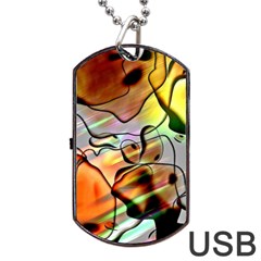 Abstract Transparent Drawing Dog Tag Usb Flash (one Side)