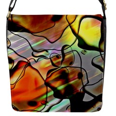 Abstract Transparent Drawing Flap Closure Messenger Bag (s)