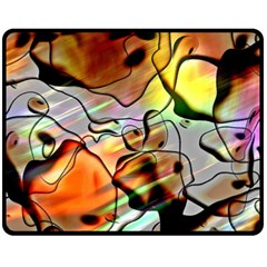 Abstract Transparent Drawing Double Sided Fleece Blanket (medium) 