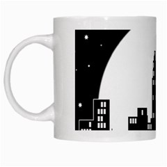 City Night Moon Star White Mugs by HermanTelo