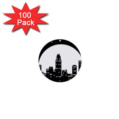 City Night Moon Star 1  Mini Buttons (100 pack) 