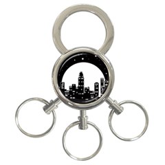 City Night Moon Star 3-Ring Key Chain