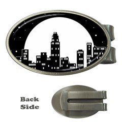 City Night Moon Star Money Clips (oval)  by HermanTelo