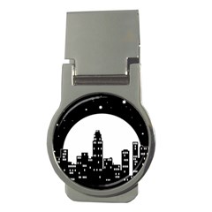 City Night Moon Star Money Clips (round)  by HermanTelo