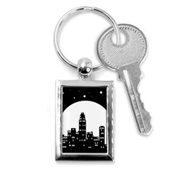 City Night Moon Star Key Chain (Rectangle)