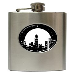 City Night Moon Star Hip Flask (6 Oz)