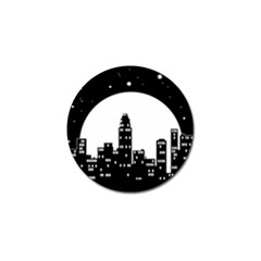 City Night Moon Star Golf Ball Marker