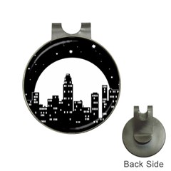 City Night Moon Star Hat Clips With Golf Markers by HermanTelo