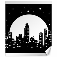 City Night Moon Star Canvas 8  X 10 