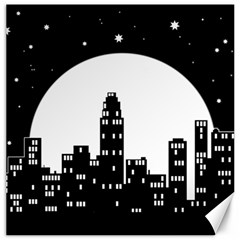 City Night Moon Star Canvas 16  x 16 