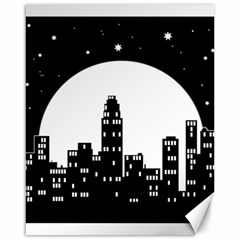 City Night Moon Star Canvas 16  X 20 