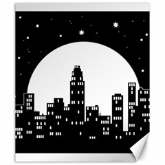 City Night Moon Star Canvas 20  x 24 