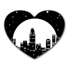 City Night Moon Star Heart Mousepads by HermanTelo