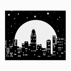 City Night Moon Star Small Glasses Cloth (2 Sides) by HermanTelo