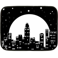 City Night Moon Star Double Sided Fleece Blanket (mini)  by HermanTelo