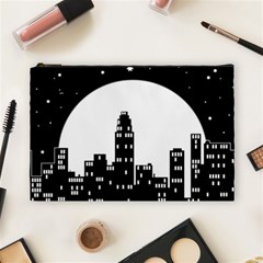 City Night Moon Star Cosmetic Bag (large)