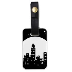 City Night Moon Star Luggage Tag (one Side) by HermanTelo