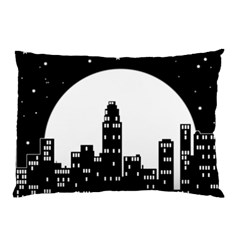 City Night Moon Star Pillow Case (two Sides) by HermanTelo