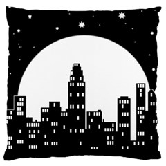 City Night Moon Star Large Cushion Case (one Side)