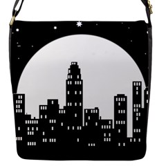 City Night Moon Star Flap Closure Messenger Bag (s) by HermanTelo