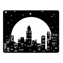 City Night Moon Star Double Sided Fleece Blanket (Small) 