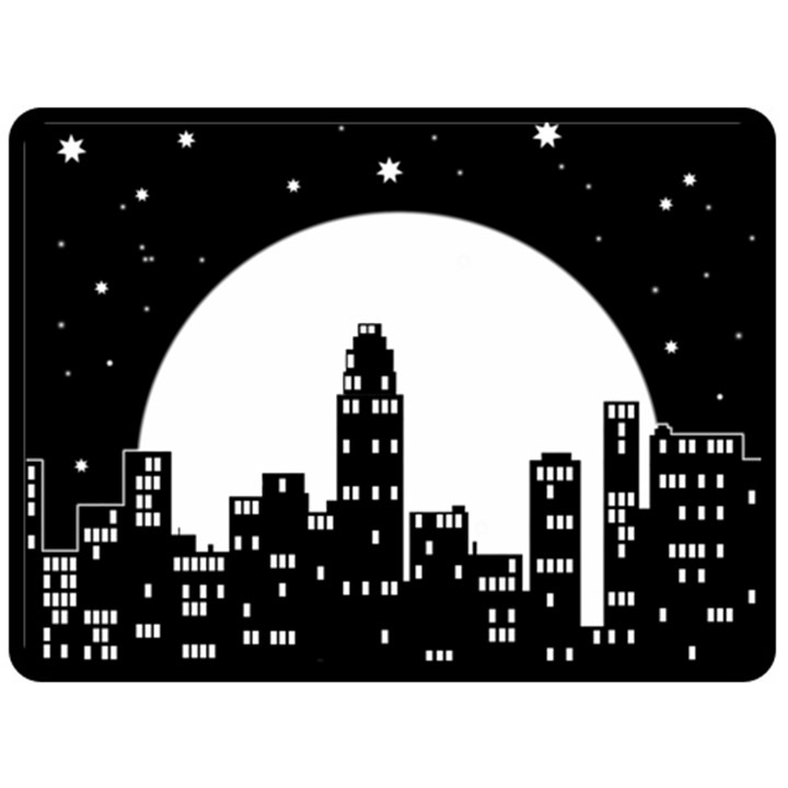 City Night Moon Star Double Sided Fleece Blanket (Large) 