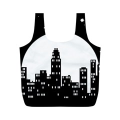 City Night Moon Star Full Print Recycle Bag (m)