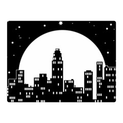 City Night Moon Star Double Sided Flano Blanket (mini)  by HermanTelo