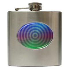 Blue Green Abstract Background Hip Flask (6 Oz)