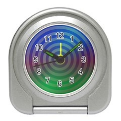 Blue Green Abstract Background Travel Alarm Clock