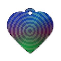 Blue Green Abstract Background Dog Tag Heart (one Side)