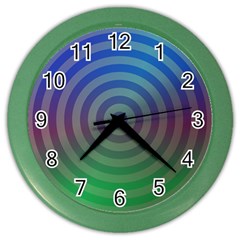 Blue Green Abstract Background Color Wall Clock