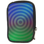 Blue Green Abstract Background Compact Camera Leather Case Front