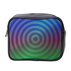 Blue Green Abstract Background Mini Toiletries Bag (two Sides) by HermanTelo