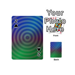 Blue Green Abstract Background Playing Cards Double Sided (mini)