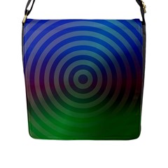 Blue Green Abstract Background Flap Closure Messenger Bag (l) by HermanTelo