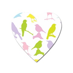 Birds Colourful Background Heart Magnet by HermanTelo