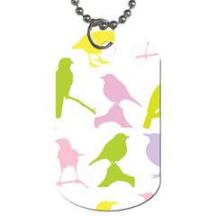 Birds Colourful Background Dog Tag (two Sides)