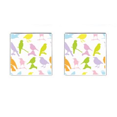 Birds Colourful Background Cufflinks (square)