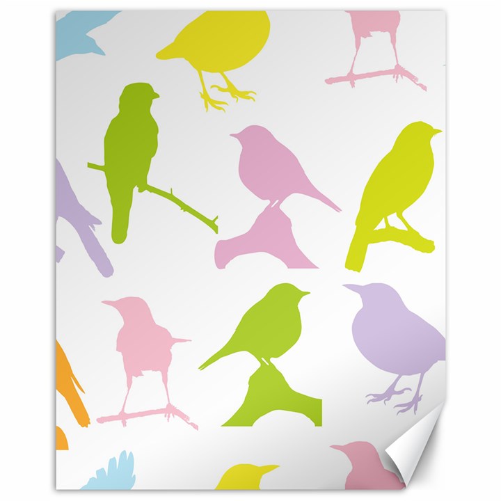 Birds Colourful Background Canvas 11  x 14 