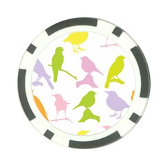 Birds Colourful Background Poker Chip Card Guard (10 Pack)