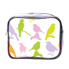 Birds Colourful Background Mini Toiletries Bag (one Side)