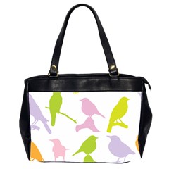 Birds Colourful Background Oversize Office Handbag (2 Sides)