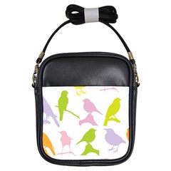 Birds Colourful Background Girls Sling Bag