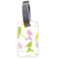 Birds Colourful Background Luggage Tag (two Sides)