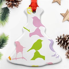 Birds Colourful Background Christmas Tree Ornament (two Sides)