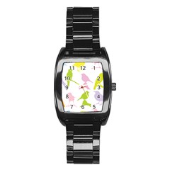 Birds Colourful Background Stainless Steel Barrel Watch