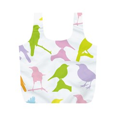 Birds Colourful Background Full Print Recycle Bag (m)