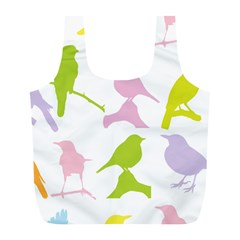 Birds Colourful Background Full Print Recycle Bag (l)