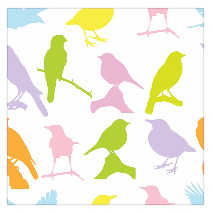 Birds Colourful Background Large Satin Scarf (Square)